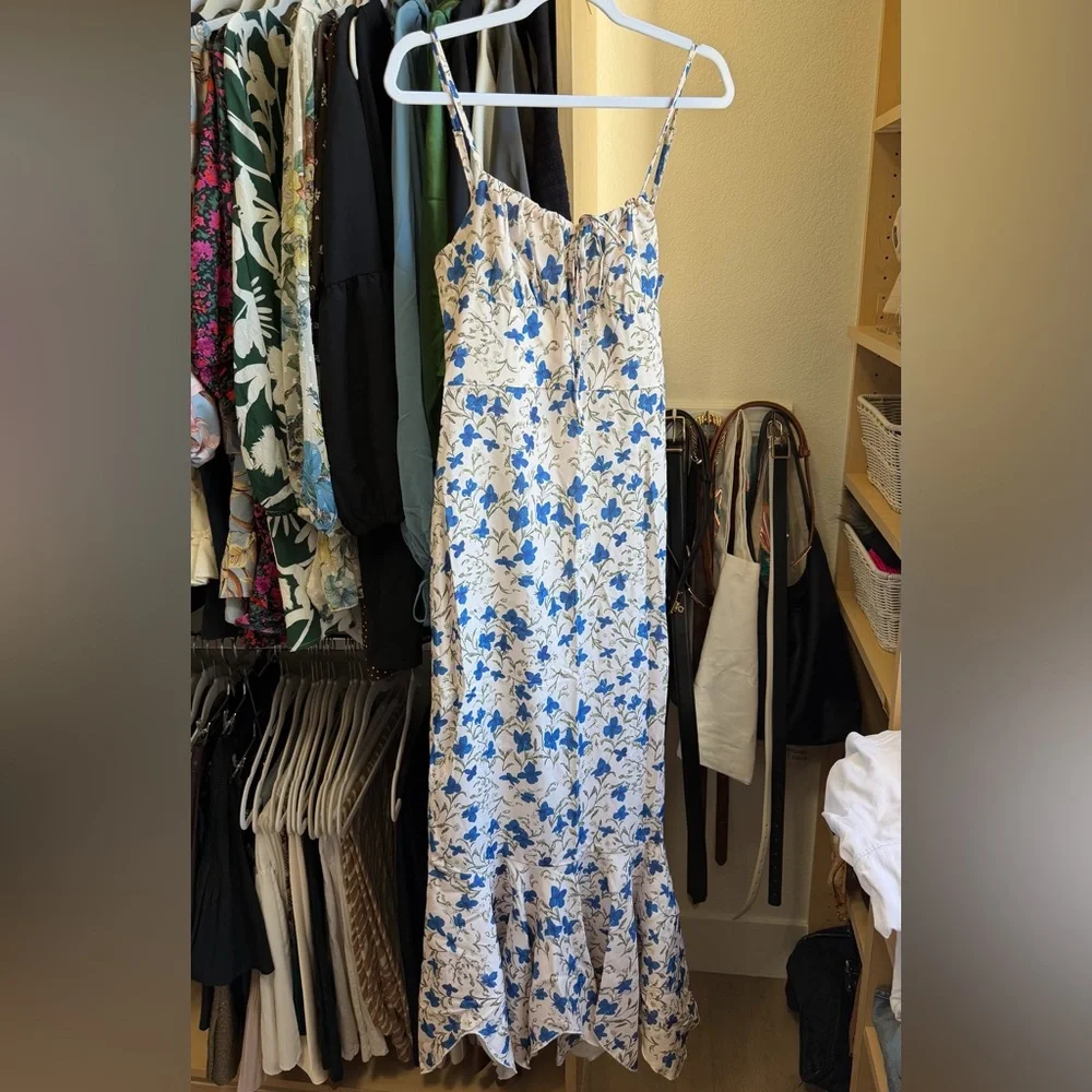 Floral Irregular Hem Long Dress - Picture 6 of 9